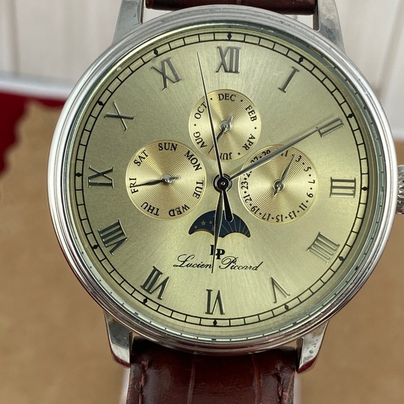 Lucien Piccard Chronograph Stainless Steel Moon Phase Watch - Picture 5 of 10